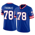 Tlead NY.Giants #78 Andrew Thomas Player Royal Classic Vapor Home Game Stitched Jerseys