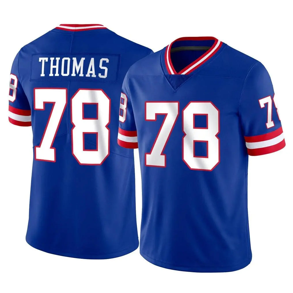 Tlead NY.Giants #78 Andrew Thomas Player Royal Classic Vapor Home Game Stitched Jerseys