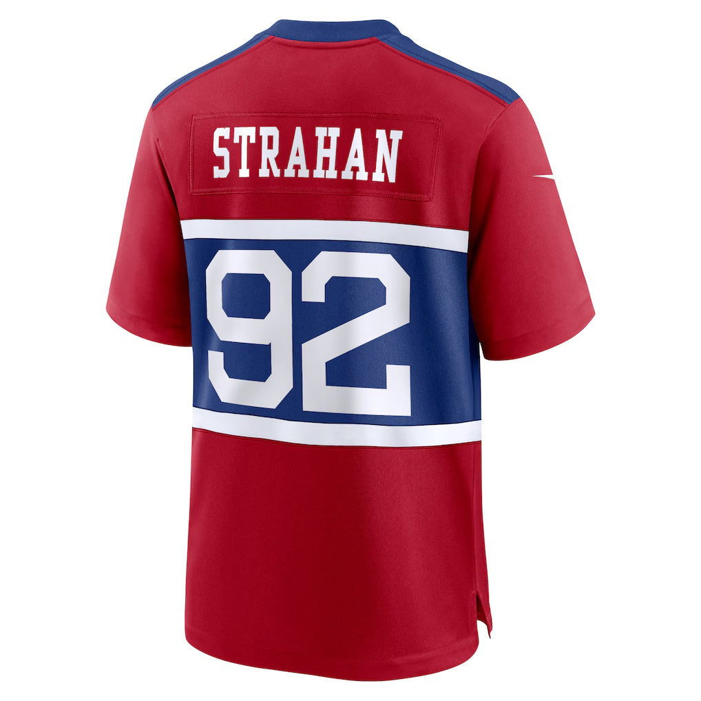 Tlead NY.Giants #92 Michael Strahan Century Red Alternate Retired Player Game Stitched Jerseys