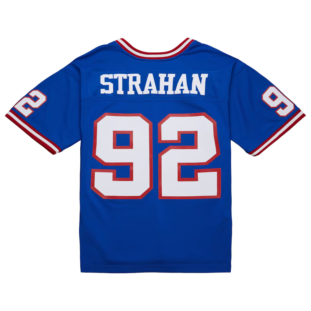 Tlead NY.Giants #92 Michael Strahan Mitchell & Ness Royal 1993 Legacy Replica Jersey