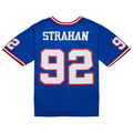 Tlead NY.Giants #92 Michael Strahan Mitchell & Ness Royal Big & Tall 1993 Retired Player Replica Stitched Puhic Jersey