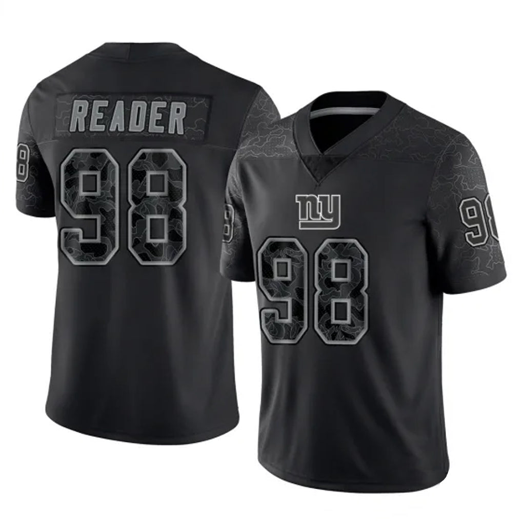 Tlead NY.Giants #98 DJ Reader Player Black Limited Reflective Home Game Stitched Jerseys