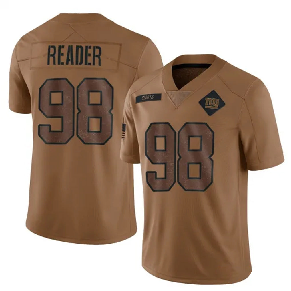 Tlead NY.Giants #98 DJ Reader Player Brown Salute To Service Limited Stitched Jerseys