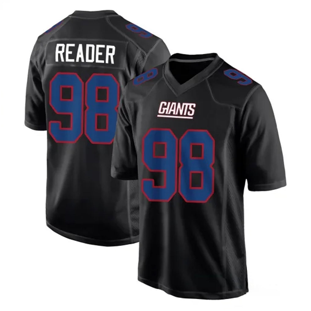 Tlead NY.Giants #98 DJ Reader Player Carbon Fashion Limited Home Game Stitched Jerseys