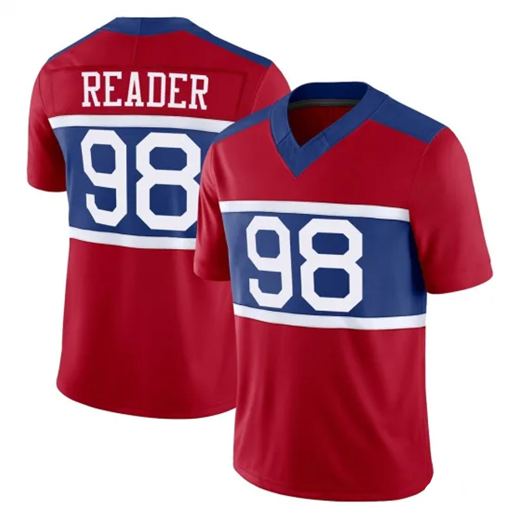 Tlead NY.Giants #98 DJ Reader Player Red Century Vapor F.U.S.E. Home Game Stitched Jerseys