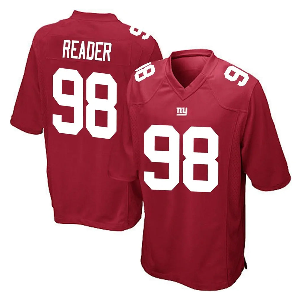 Tlead NY.Giants #98 DJ Reader Player Red Home Game Stitched Jerseys