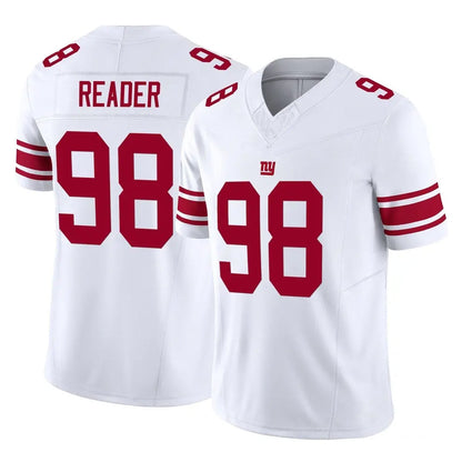 Tlead NY.Giants #98 DJ Reader Player White Limited Vapor F.U.S.E. Home Game Stitched Jerseys