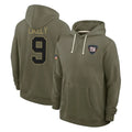 Tlead NY.Giants #9 Lsaiah Likely Player Olive Salute to Service Pullover Hoodies Limited Stitched Jerseys