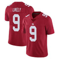 Tlead NY.Giants #9 Lsaiah Likely Player Red Limited Vapor Untouchable Home Game Stitched Jerseys