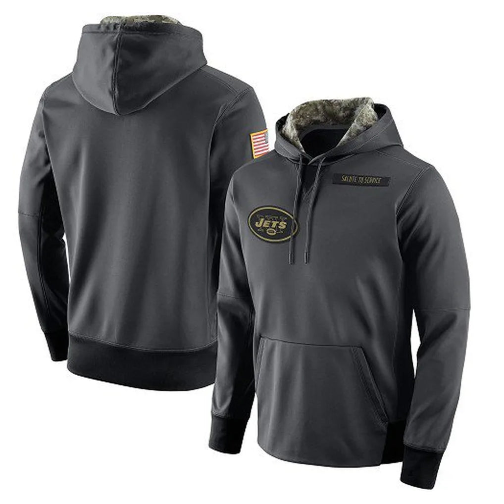 Tlead NY.Jets Gray Pullover Hoodies Limited Game Blank Player Stitched Jerseys