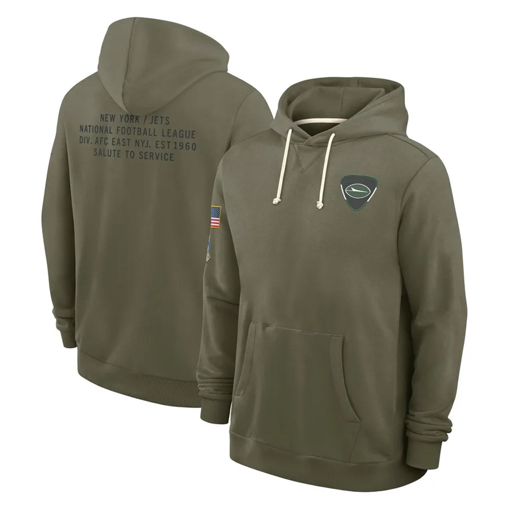 Tlead NY.Jets Olive Salute to Service Pullover Hoodies Limited Blank Player Stitched Jerseys