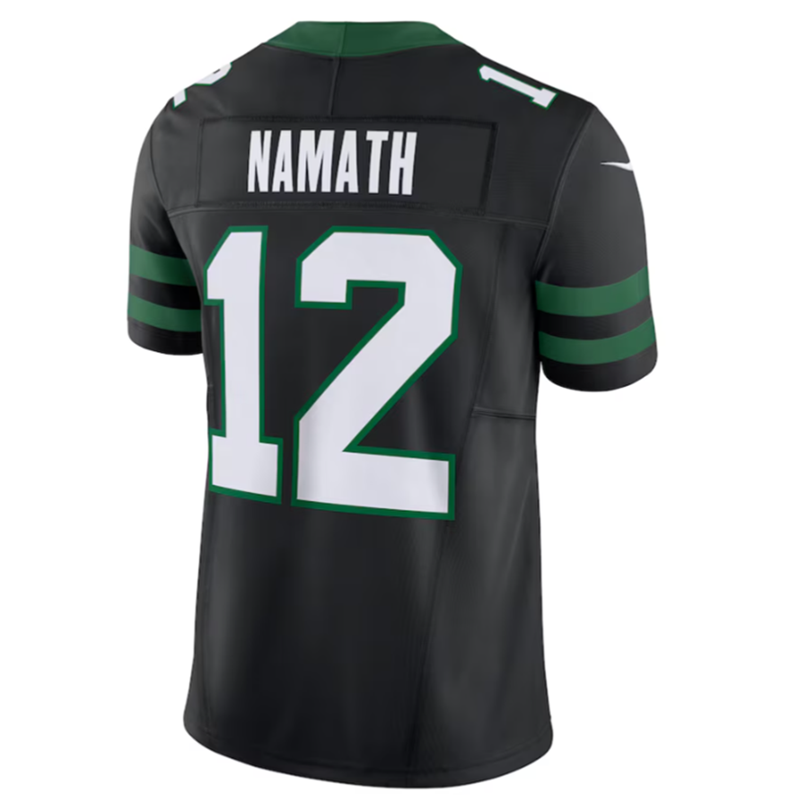 Tlead NY.Jets #12 Joe Namath Legacy Black Vapor F.U.S.E. Limited Jersey Stitched American Stitched Jersey