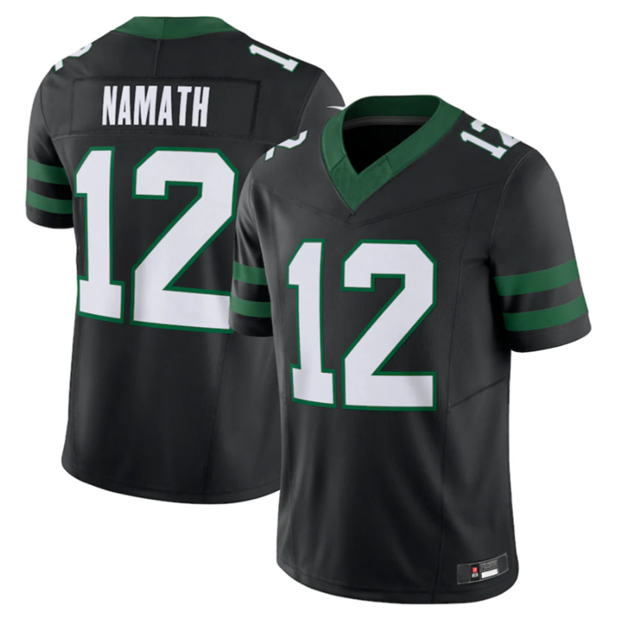 Tlead NY.Jets #12 Joe Namath Legacy Black Vapor F.U.S.E. Limited Jersey Stitched American Stitched Jerseys