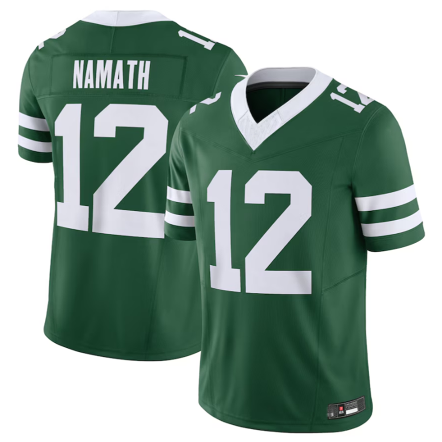 Tlead NY.Jets #12 Joe Namath Legacy Green Vapor F.U.S.E. Limited Jersey Stitched American Stitched Jerseys