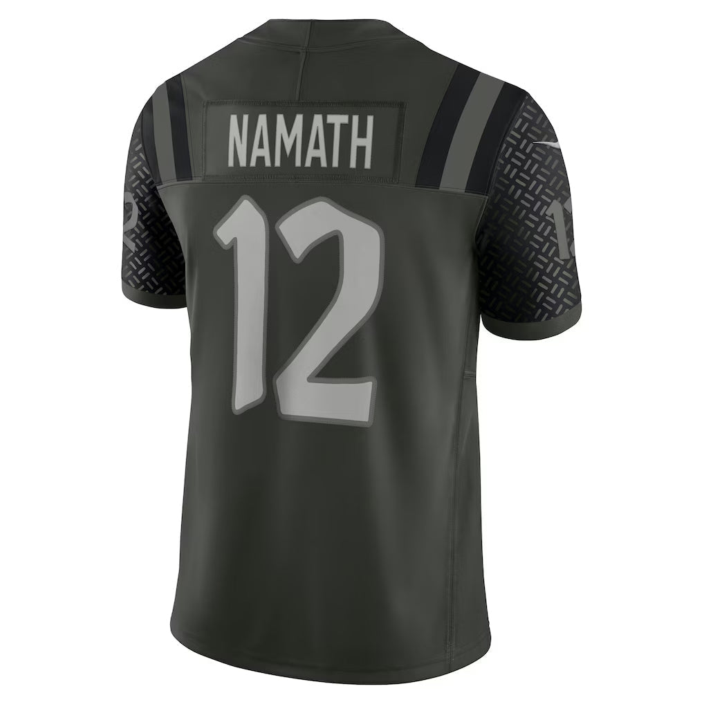 Tlead NY.Jets #12 Joe Namath Player Gotham Green Rivalries Collection Limited Stitched Jerseys