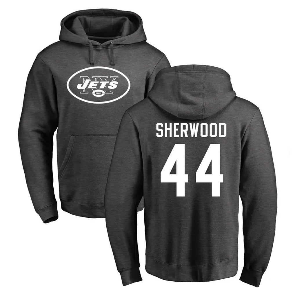 Tlead NY.Jets #44 Jamien Sherwood Player Gray Pullover Hoodies Limited Game Stitched Jerseys