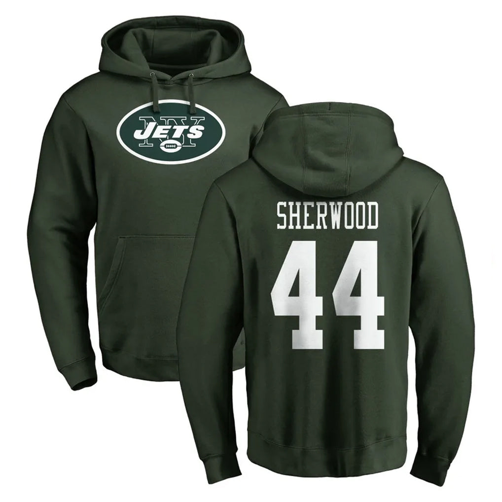 Tlead NY.Jets #44 Jamien Sherwood Player Green LOGO Pullover Hoodies Limited Game Stitched Jerseys