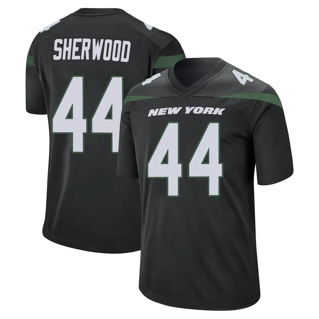 Tlead NY.Jets #44 Jamien Sherwood Player Stealth Black Home Game Stitched Jerseys