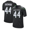 Tlead NY.Jets #44 Jamien Sherwood Player Stealth Black Home Game Stitched Jerseys