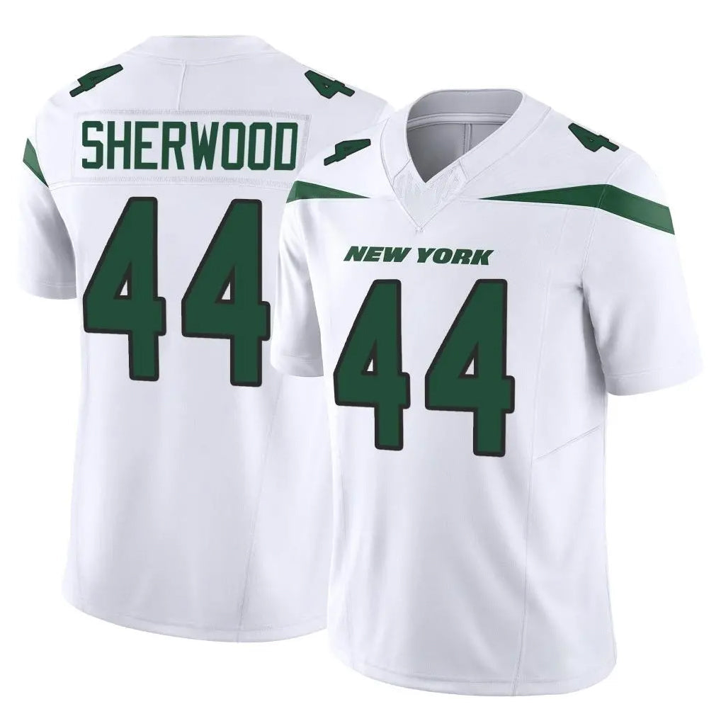 Tlead NY.Jets #44 Jamien Sherwood Player White Limited Vapor F.U.S.E. Home Game Stitched Jerseys