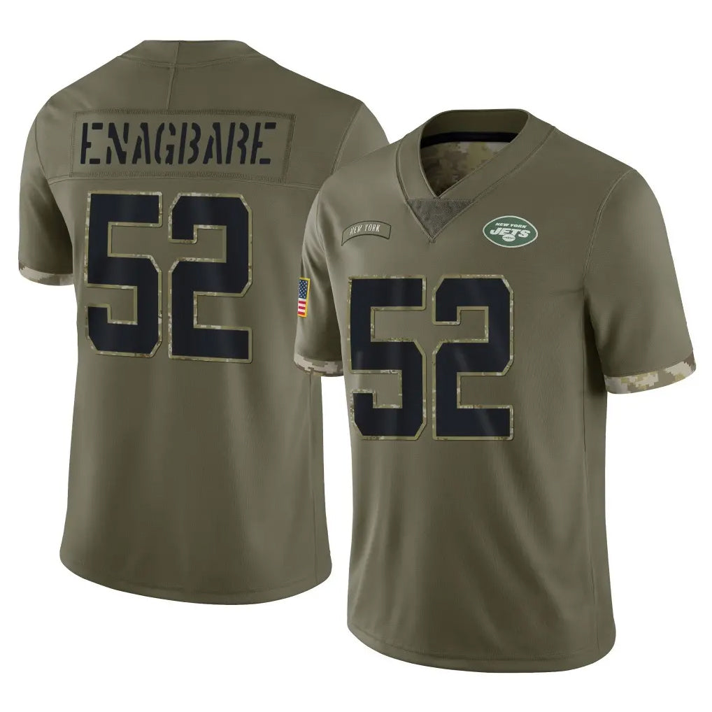 Tlead NY.Jets #52 Kingsley Enagbare Player Olive Salute To Service Limited Stitched Jerseys