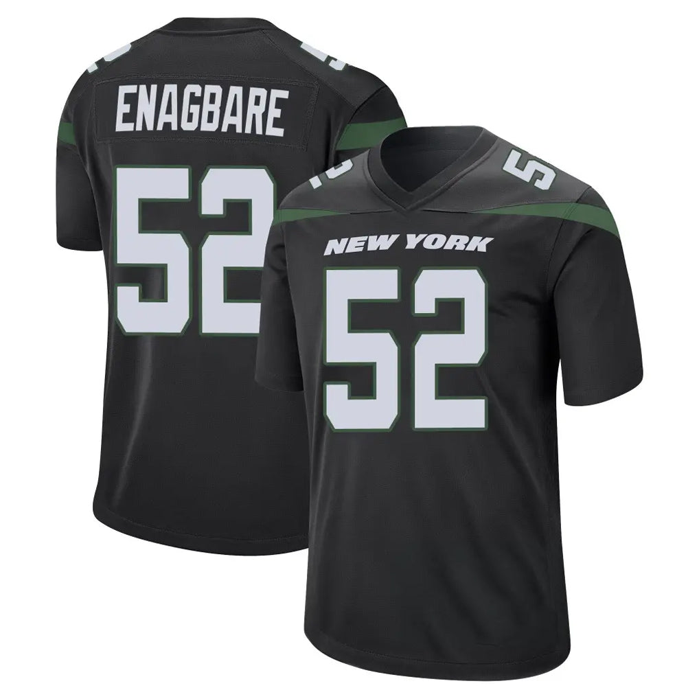 Tlead NY.Jets #52 Kingsley Enagbare Player Stealth Black Home Game Stitched Jerseys