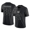Tlead NY.Jets #52 Kingsley Enagbare Player Stealth Black Limited Reflective Home Game Stitched Jerseys