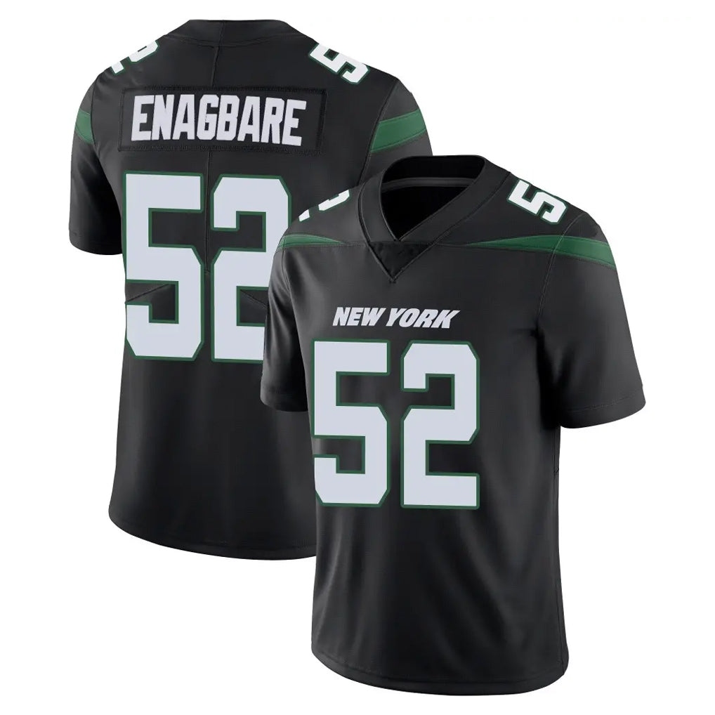 Tlead NY.Jets #52 Kingsley Enagbare Player Stealth Black Limited Vapor Home Game Stitched Jerseys