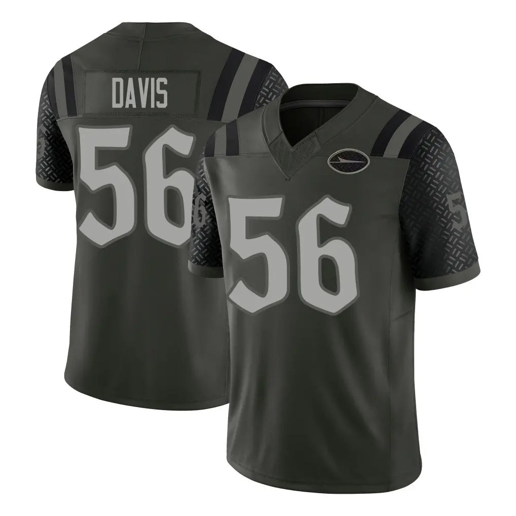 Tlead NY.Jets #56 Demario Davis Player Green Limited 2025 Rivalries Collection Home Game Stitched Jerseys