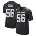 Tlead NY.Jets #56 Demario Davis Player Stealth Black Home Game Stitched Jerseys