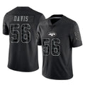 Tlead NY.Jets #56 Demario Davis Player Stealth Black Limited Reflective Home Game Stitched Jerseys