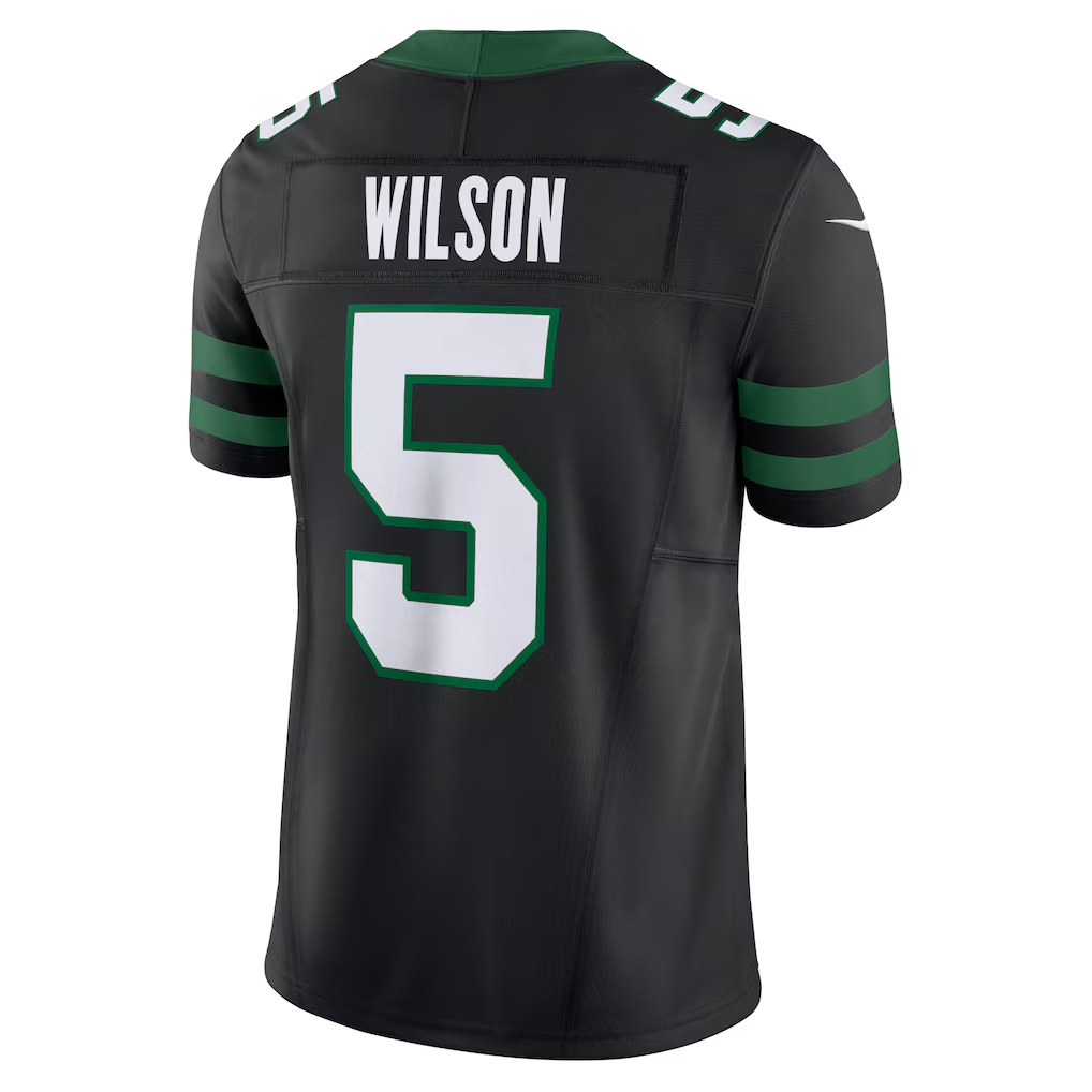 Tlead NY.Jets #5 Garrett Wilson Legacy Black Alternate Vapor F.U.S.E. Limited Stitched Jerseys