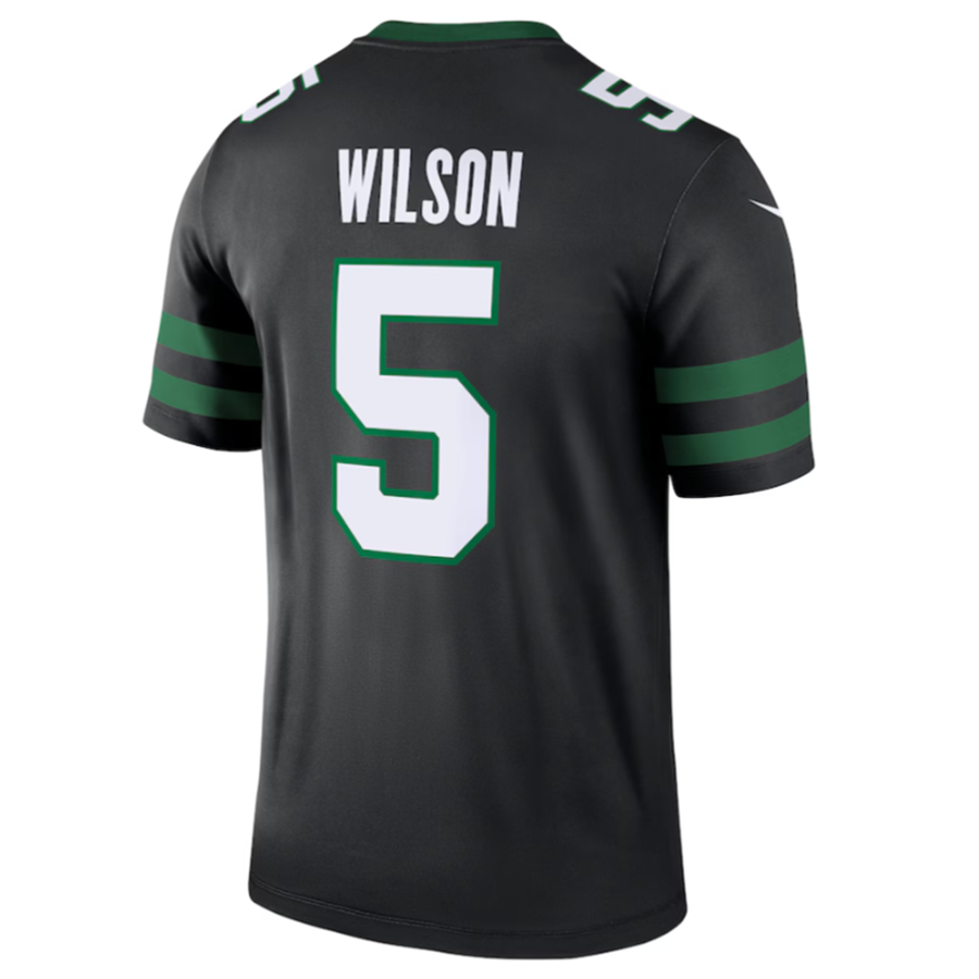 Tlead NY.Jets #5 Garrett Wilson Legacy Black Legend Jersey Stitched American Stitched Jerseys