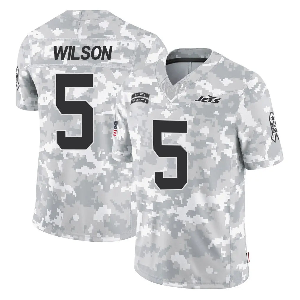 Tlead NY.Jets #5 Garrett Wilson Player Arctic Camo Salute to Service Limited Game Stitched Jerseys