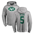Tlead NY.Jets #5 Garrett Wilson Player Gray LOGO Pullover Hoodies Limited Game Stitched Jerseys