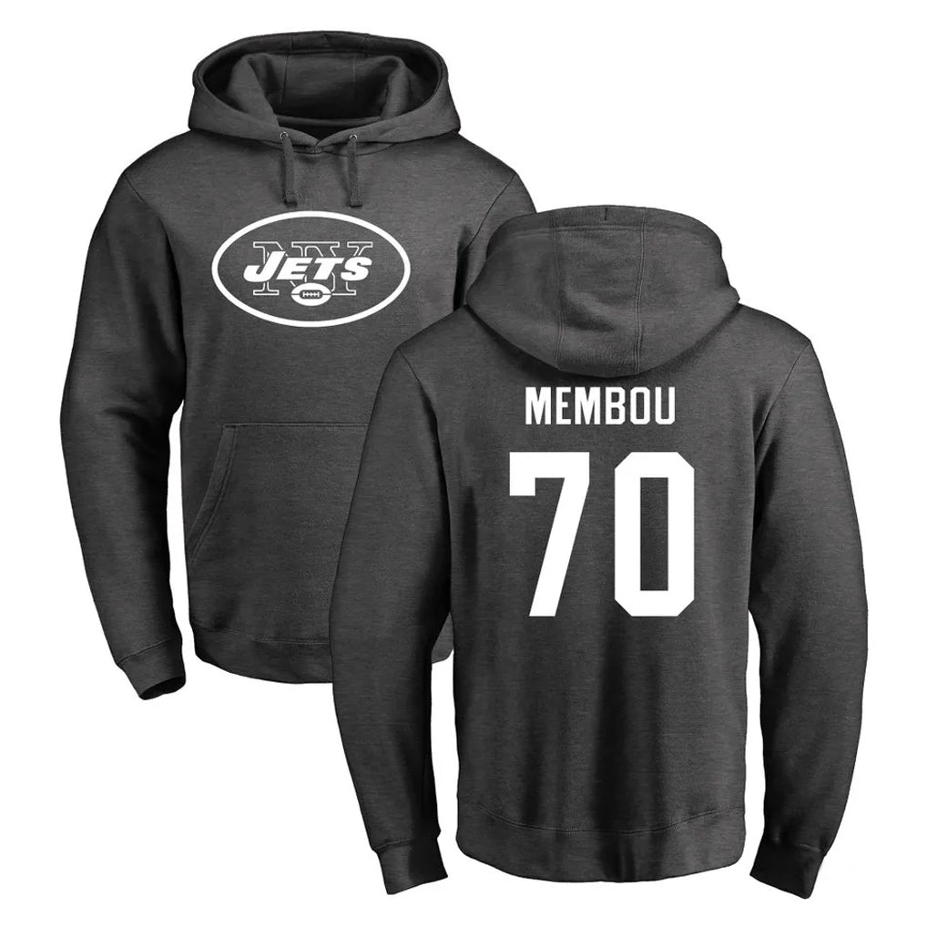 Tlead NY.Jets #70 Armand Membou Player Gray Pullover Hoodies Limited Game Stitched Jerseys