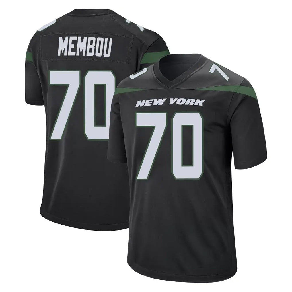 Tlead NY.Jets #70 Armand Membou Player Stealth Black Home Game Stitched Jerseys