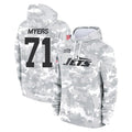 Tlead NY.Jets #71 Josh Myers Player Arctic Camo Salute to Service Pullover Hoodies Limited Game Stitched Jerseys
