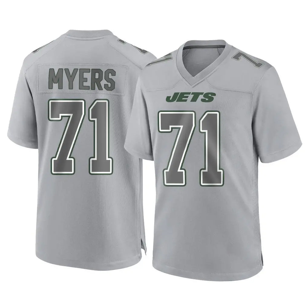 Tlead NY.Jets #71 Josh Myers Player Gray Limited Atmosphere Fashion Home Game Stitched Jerseys