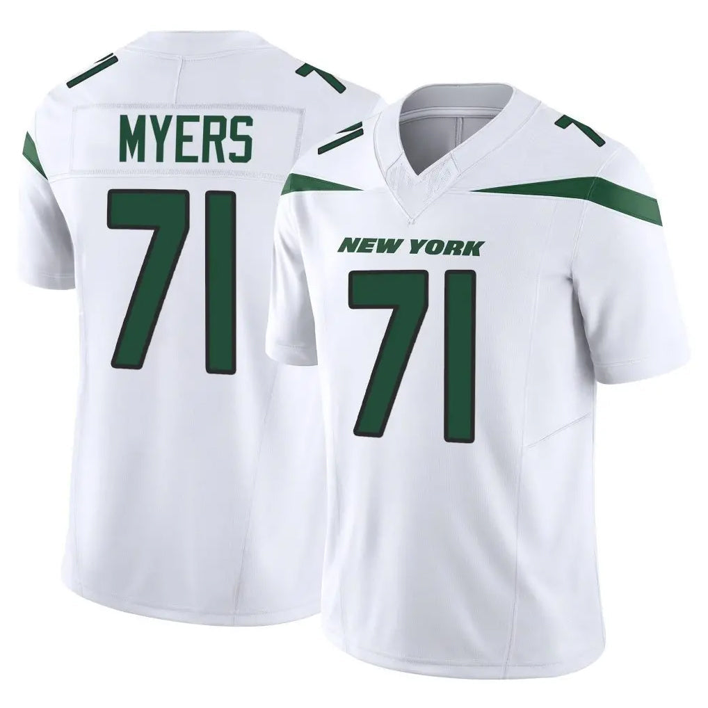 Tlead NY.Jets #71 Josh Myers Player White Limited Vapor F.U.S.E. Home Game Stitched Jerseys