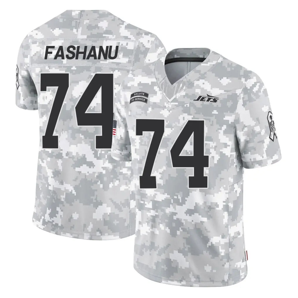 Tlead NY.Jets #74 Olu Fashanu Player Arctic Camo Salute to Service Limited Game Stitched Jerseys
