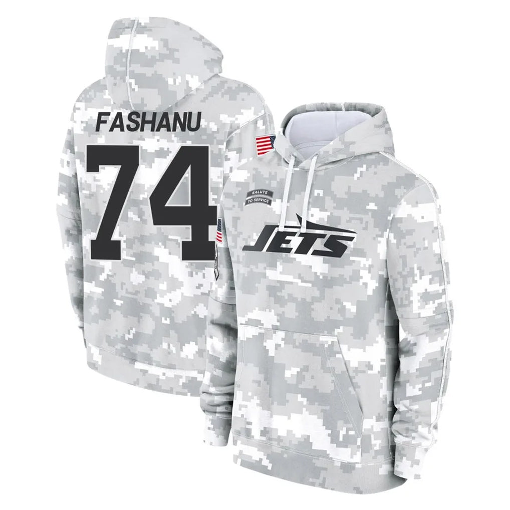 Tlead NY.Jets #74 Olu Fashanu Player Arctic Camo Salute to Service Pullover Hoodies Limited Game Stitched Jerseys