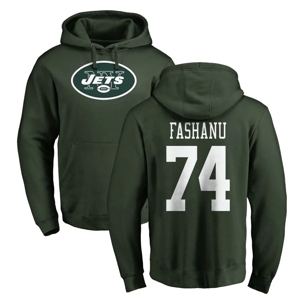 Tlead NY.Jets #74 Olu Fashanu Player Green LOGO Pullover Hoodies Limited Game Stitched Jerseys