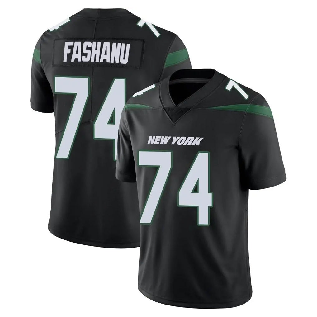 Tlead NY.Jets #74 Olu Fashanu Player Stealth Black Limited Vapor Home Game Stitched Jerseys