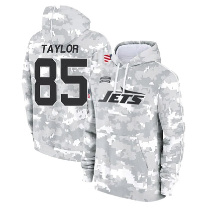 Tlead NY.Jets #85 Mason Taylor Player Arctic Camo Salute to Service Pullover Hoodies Limited Game Stitched Jerseys
