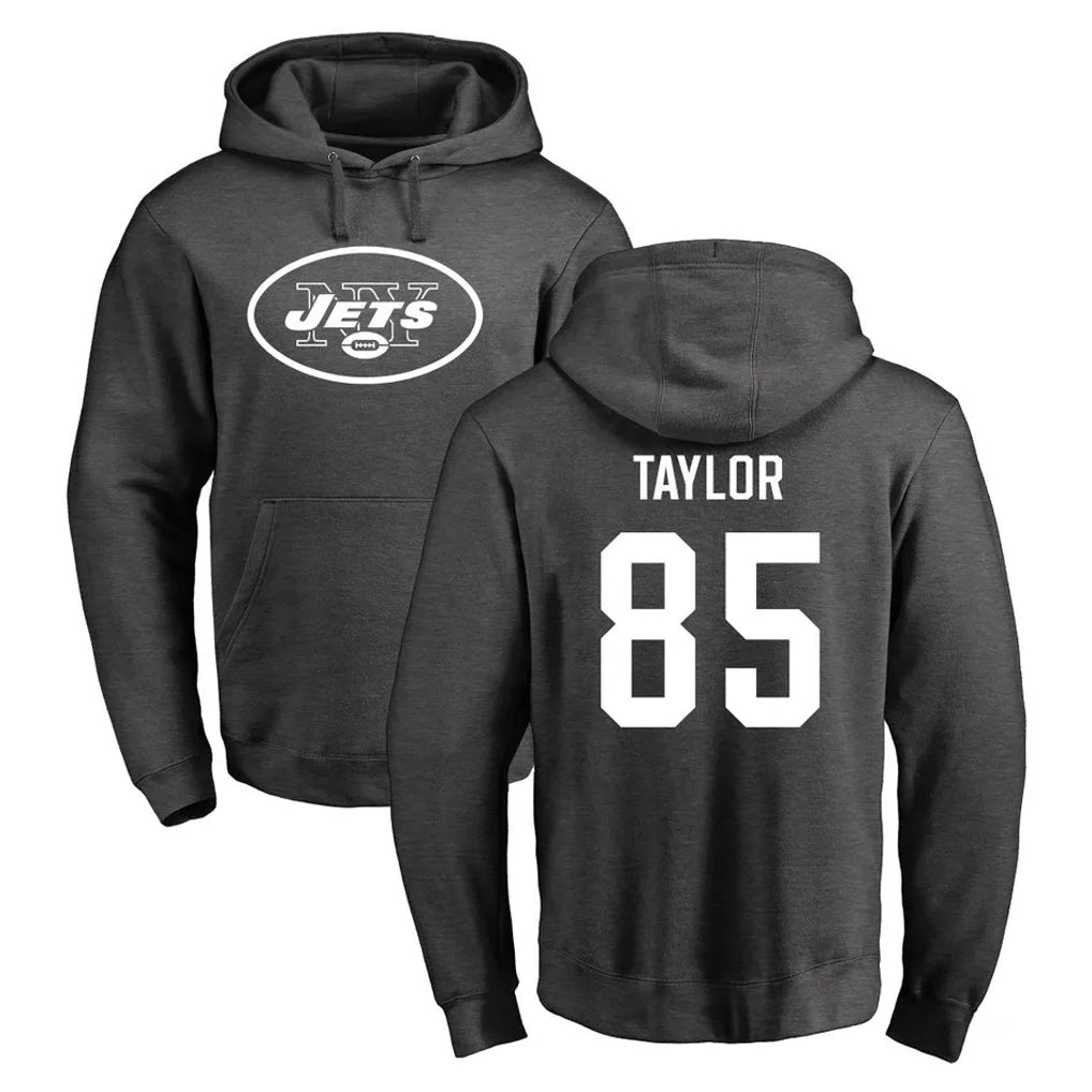 Tlead NY.Jets #85 Mason Taylor Player Gray Pullover Hoodies Limited Game Stitched Jerseys