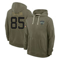 Tlead NY.Jets #85 Mason Taylor Player Olive Salute to Service Pullover Hoodies Limited Stitched Jerseys