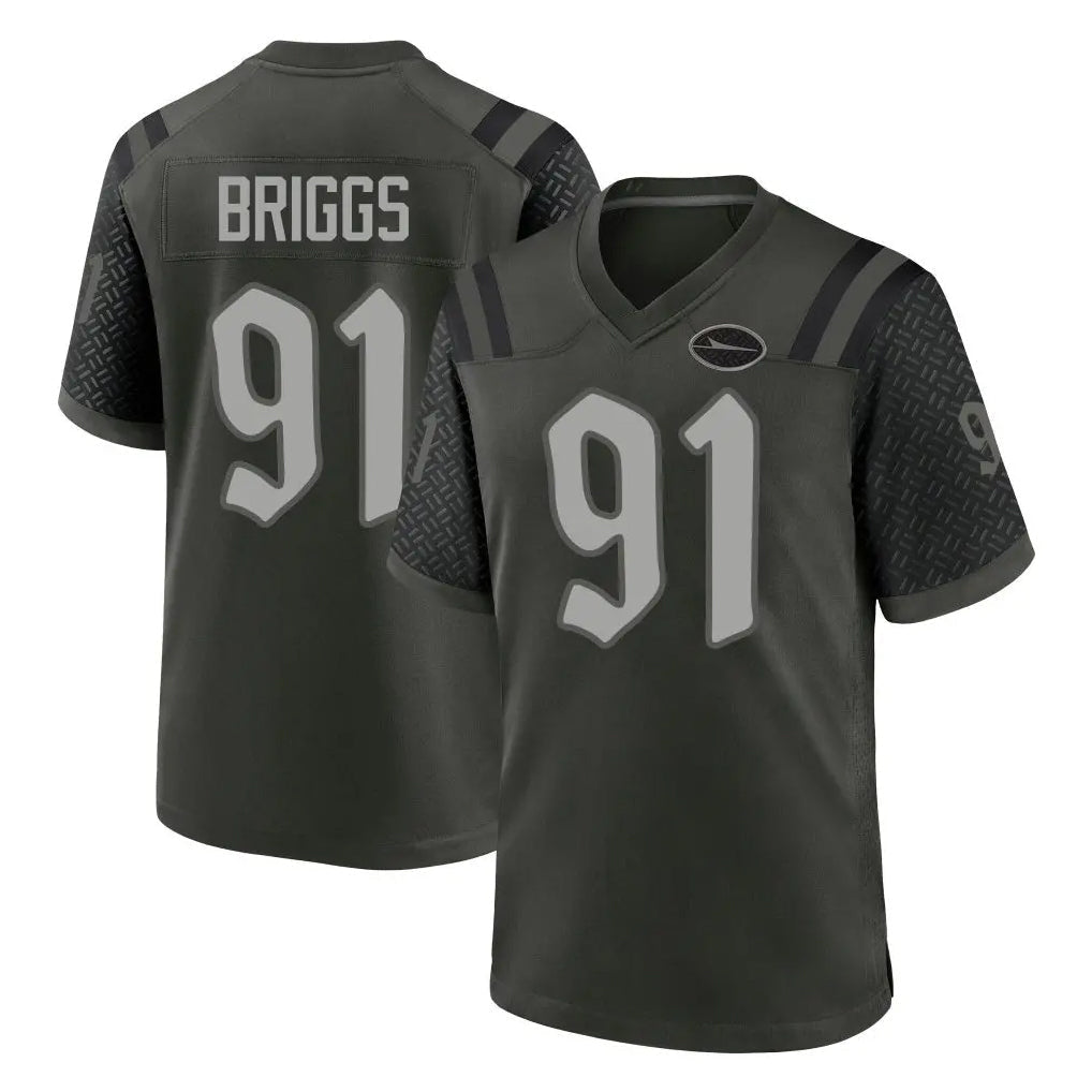Tlead NY.Jets #91 Jowon Briggs Player Green 2025 Rivalries Collection Home Game Stitched Jerseys