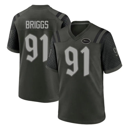 Tlead NY.Jets #91 Jowon Briggs Player Green 2025 Rivalries Collection Home Game Stitched Jerseys