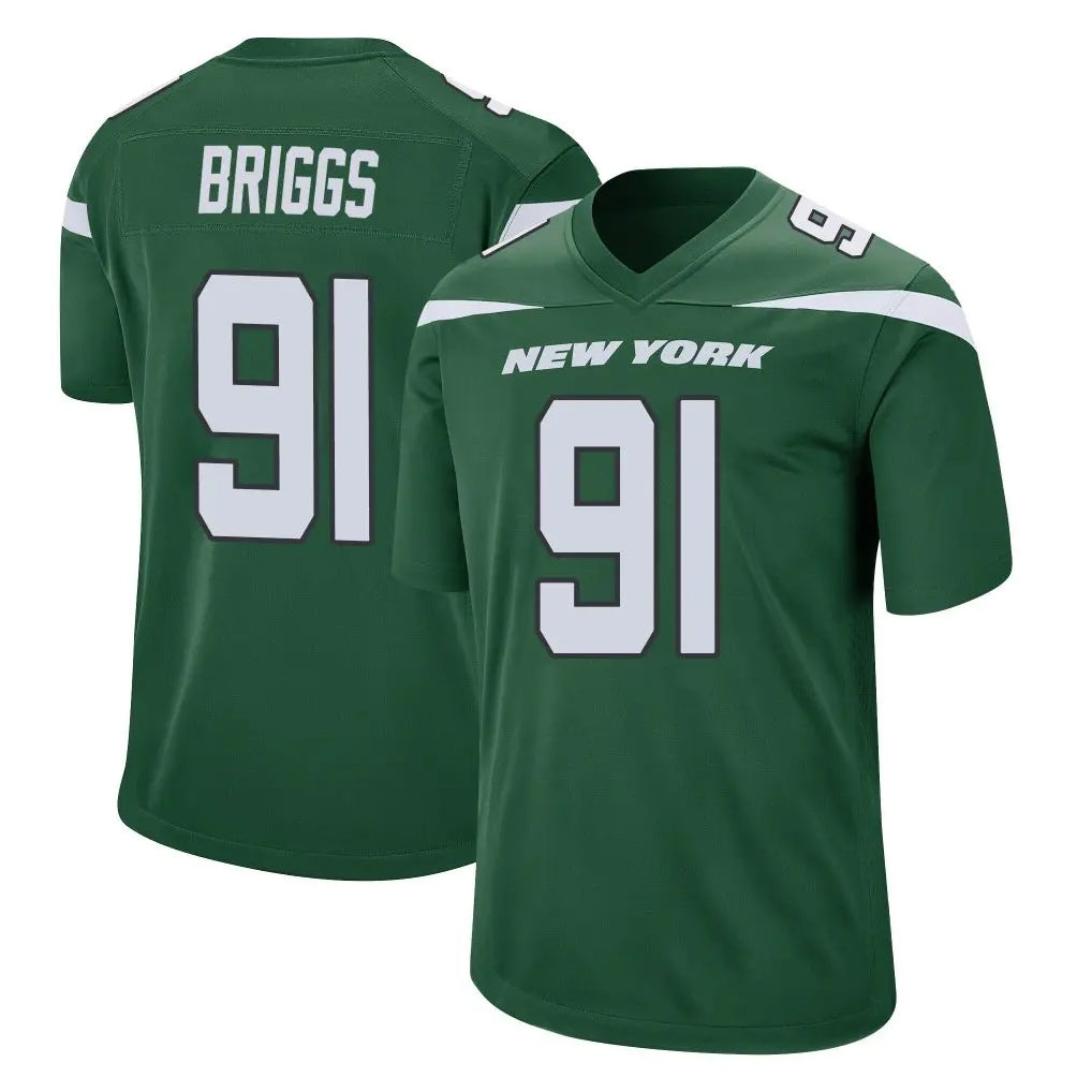Tlead NY.Jets #91 Jowon Briggs Player Green Home Game Stitched Jerseys